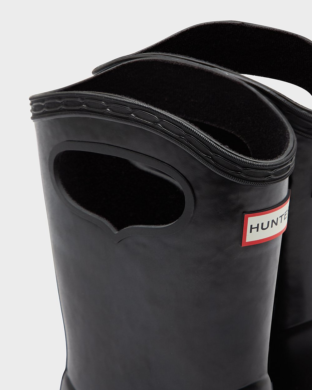 Kids Hunter Original First Classic Grab Handle | Rain Boots Black | NZ-17480-WGCZ